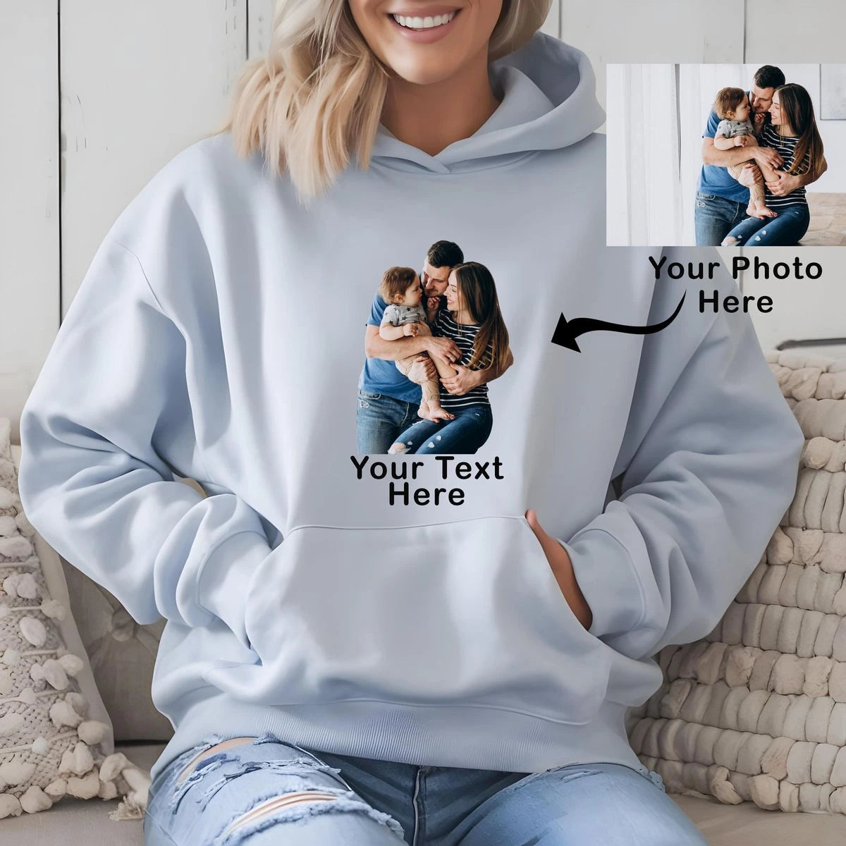 Customized Name and picture Woman's Hoodies
