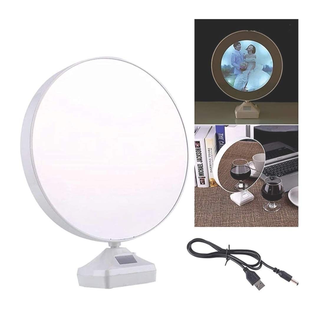 Round shape Magic Mirror Photo Frame with LED light