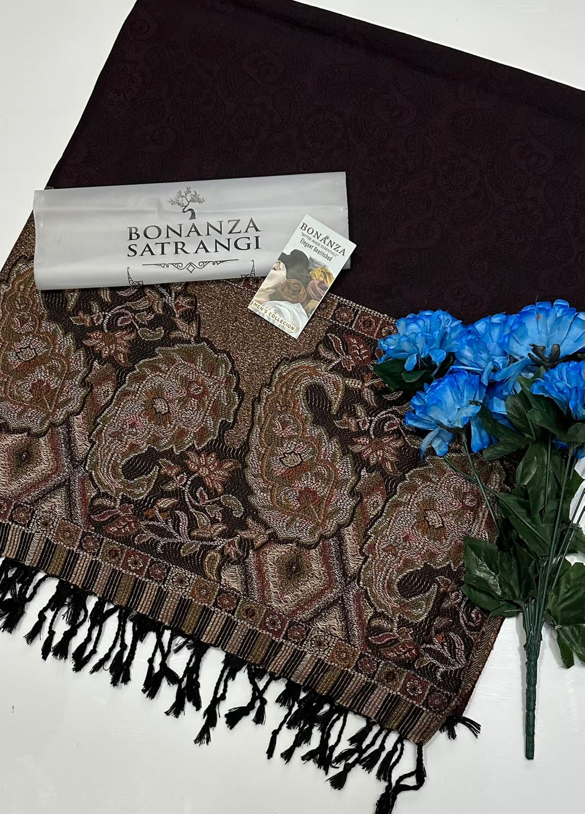 BONANZA SATRANGI PREMIUM KASHMIRI JACQUARD PASHMINA LADIES WOOL SHAWL