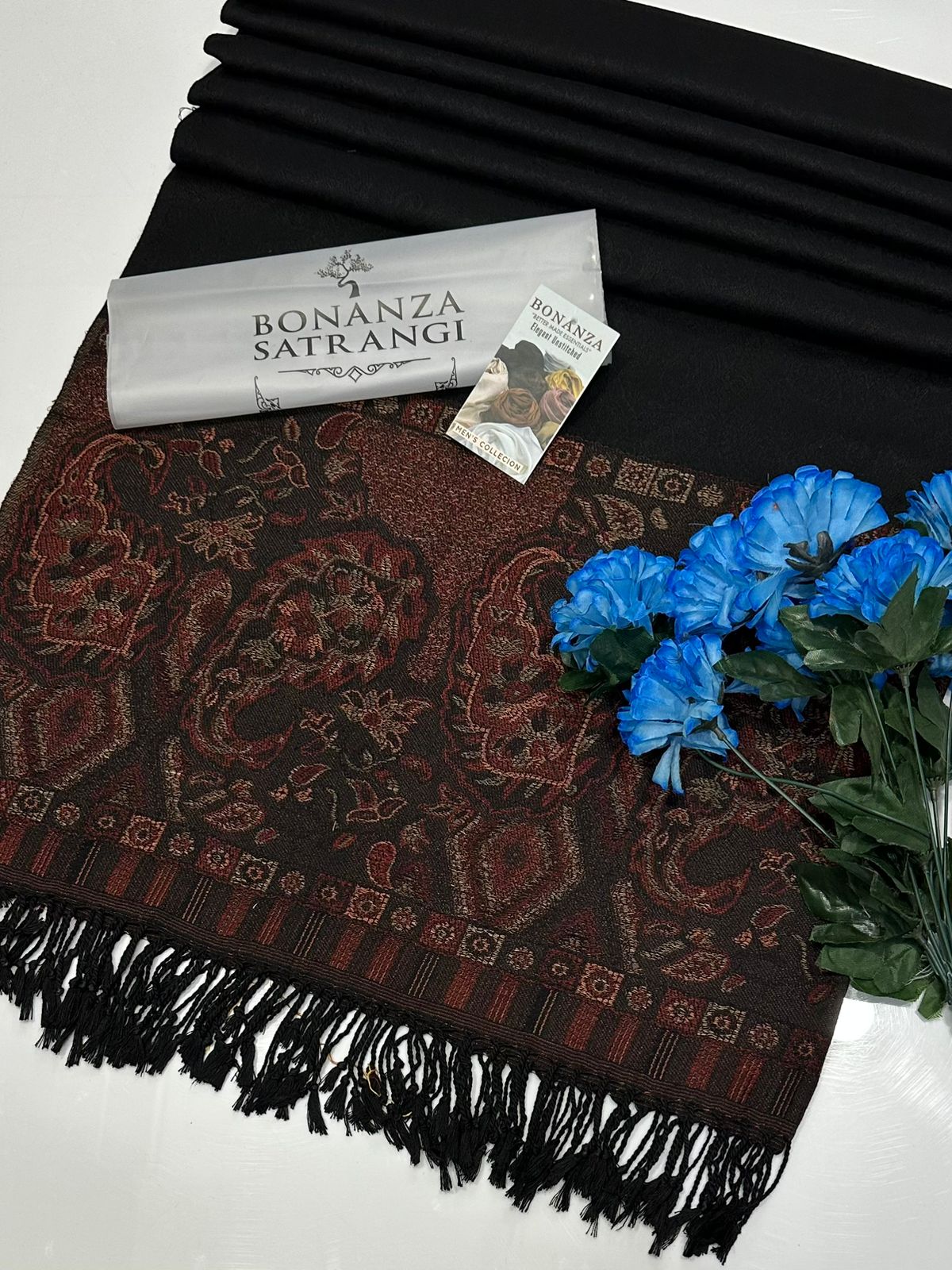 BONANZA SATRANGI PREMIUM KASHMIRI JACQUARD PASHMINA LADIES WOOL SHAWL