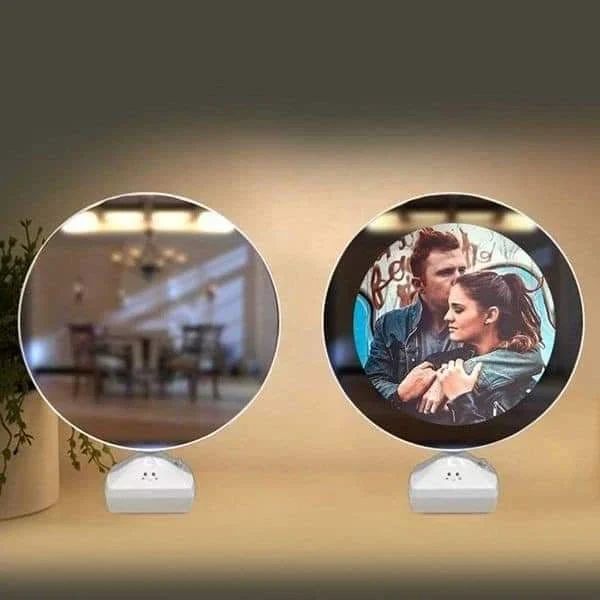 Round shape Magic Mirror Photo Frame with LED light